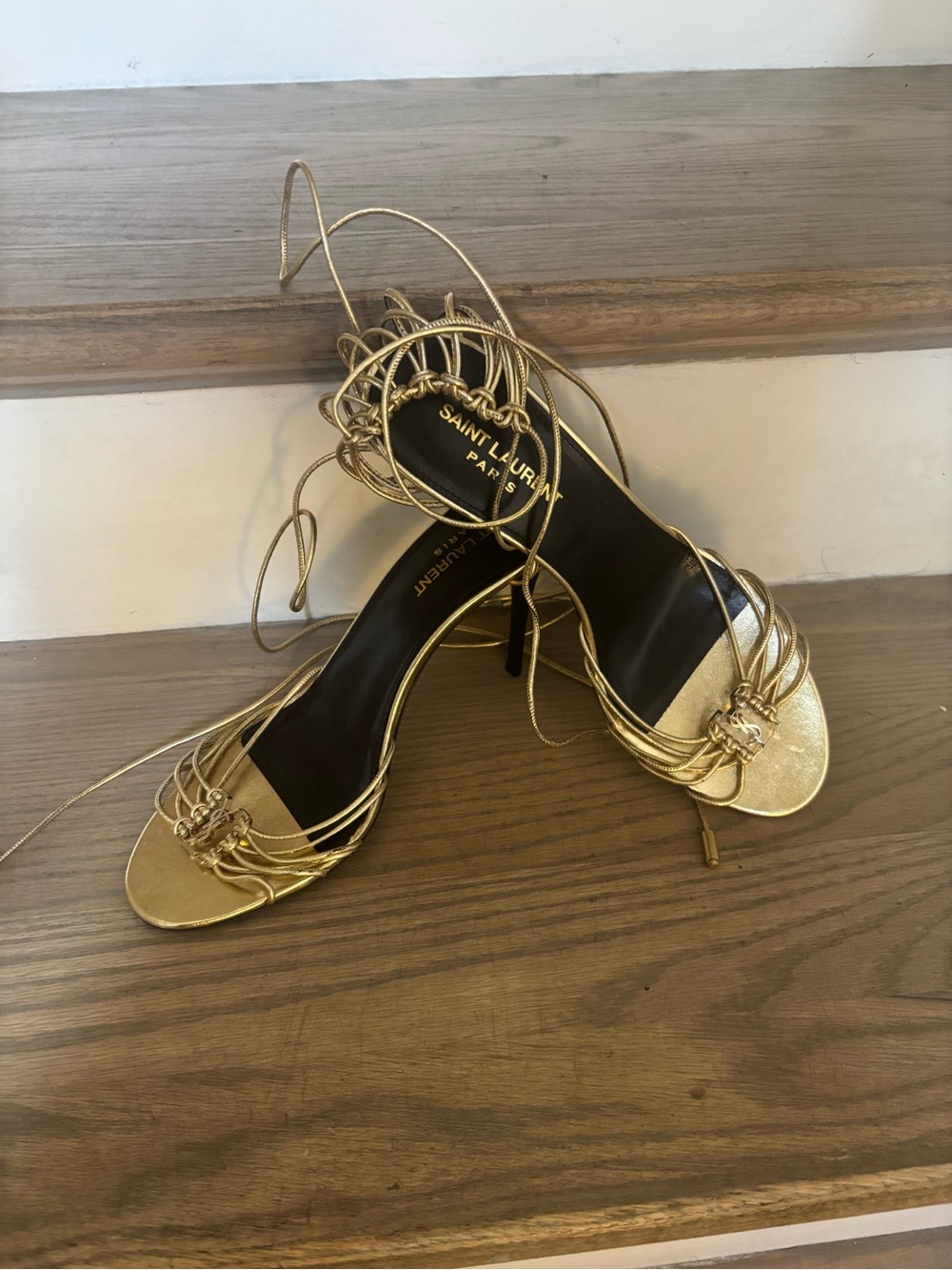 Yves Saint Laurent Gold Heels